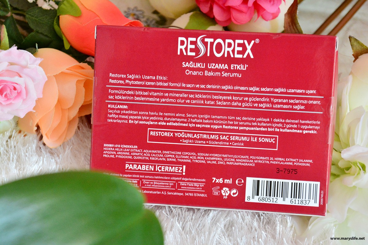 Restorex Sağlıklı Uzama Etkili Onarıcı Bakım Serumu İçeriği
